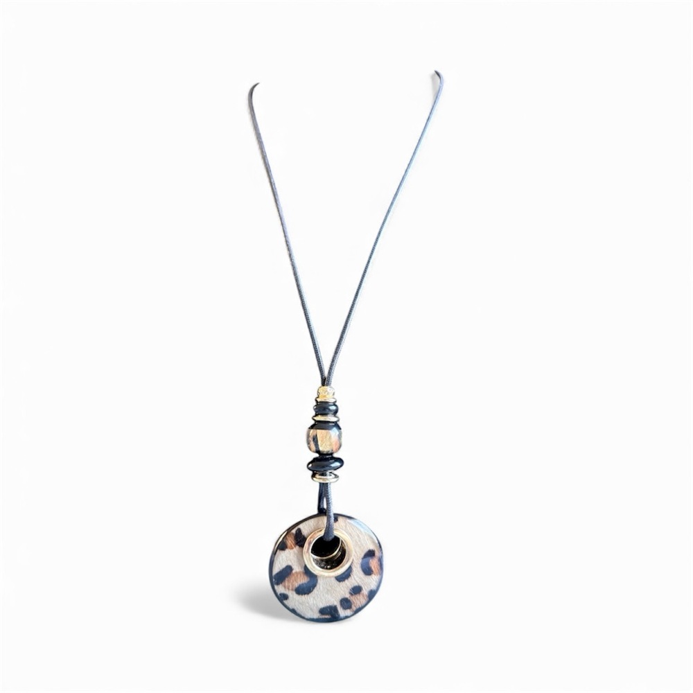 REVERSIBLE Chico’s Animal Print & Black Pendant